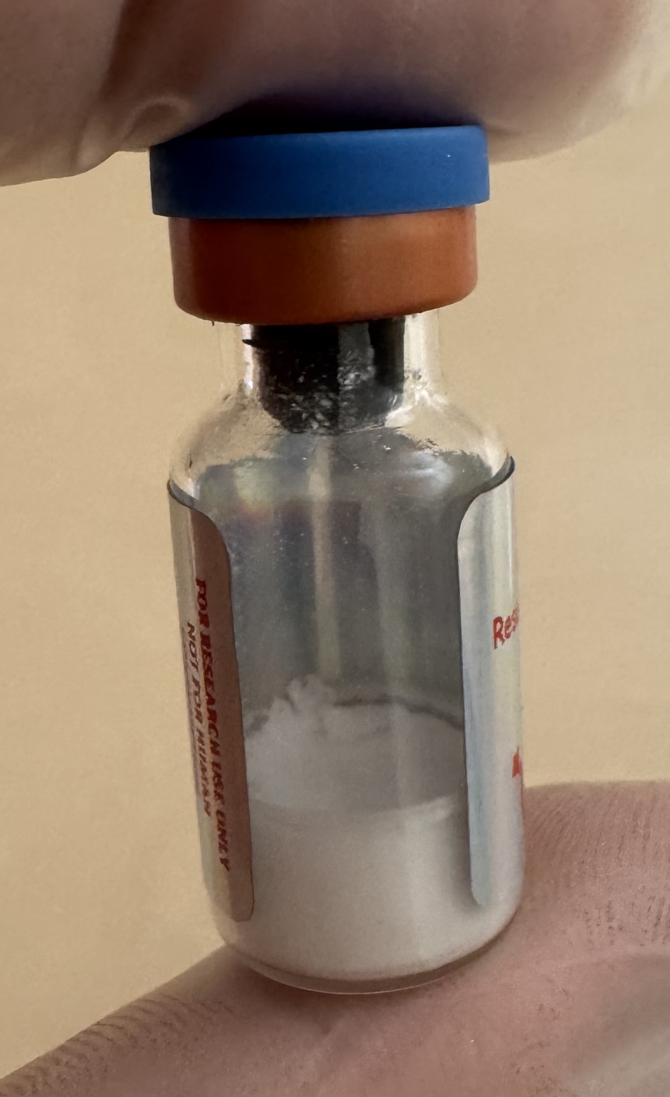 Lyophilized Tirzepatide (GIP/GLP-1) 40mg powder cake inside the sealed vial